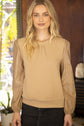 Faux Leather Long Sleeve Textured Top image 0