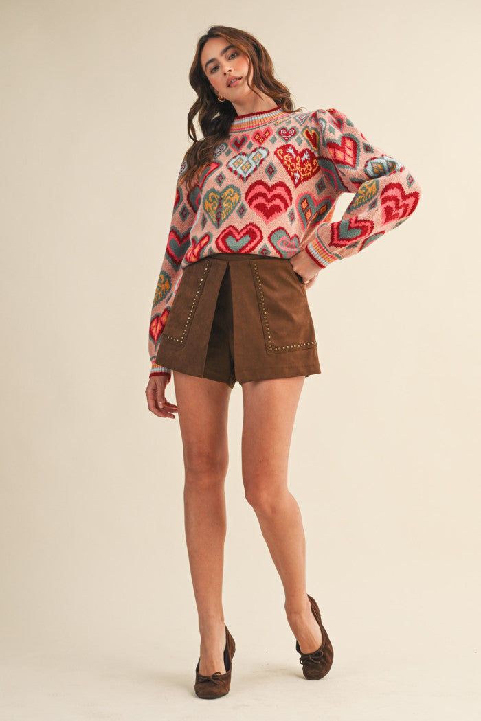 Studed High Waist Skort image 3