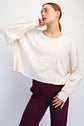 Cotton Slub Open Back Long Sleeve Top image 0