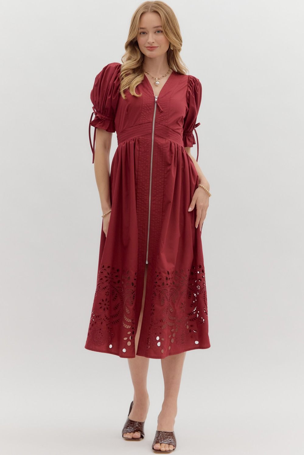 Garnet Midi With Embroidered Skirt Hem image 2