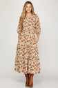 CREAM & RUST FLORAL MIDI image 0