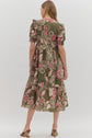 Olive Paisley Midi Featuring Multicolor Band V neck image 6