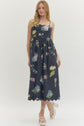 Spaghetti Strap Floral Midi