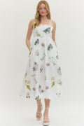 Spaghetti Strap Floral Midi