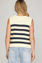 Sleeveless Striped Sweater with Side Gold Buttons image 5