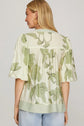 BUBBLE SLEEVE FLORAL WOVEN TOP image 4