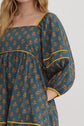 Hunter green floral baby doll dress image 2