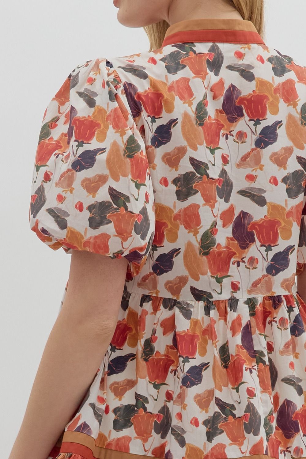 Pumpkin Floral Mini Dress image 4