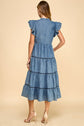 Denim Tiered Dress image 2
