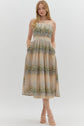Neutral garden floral print strapless dress image 3