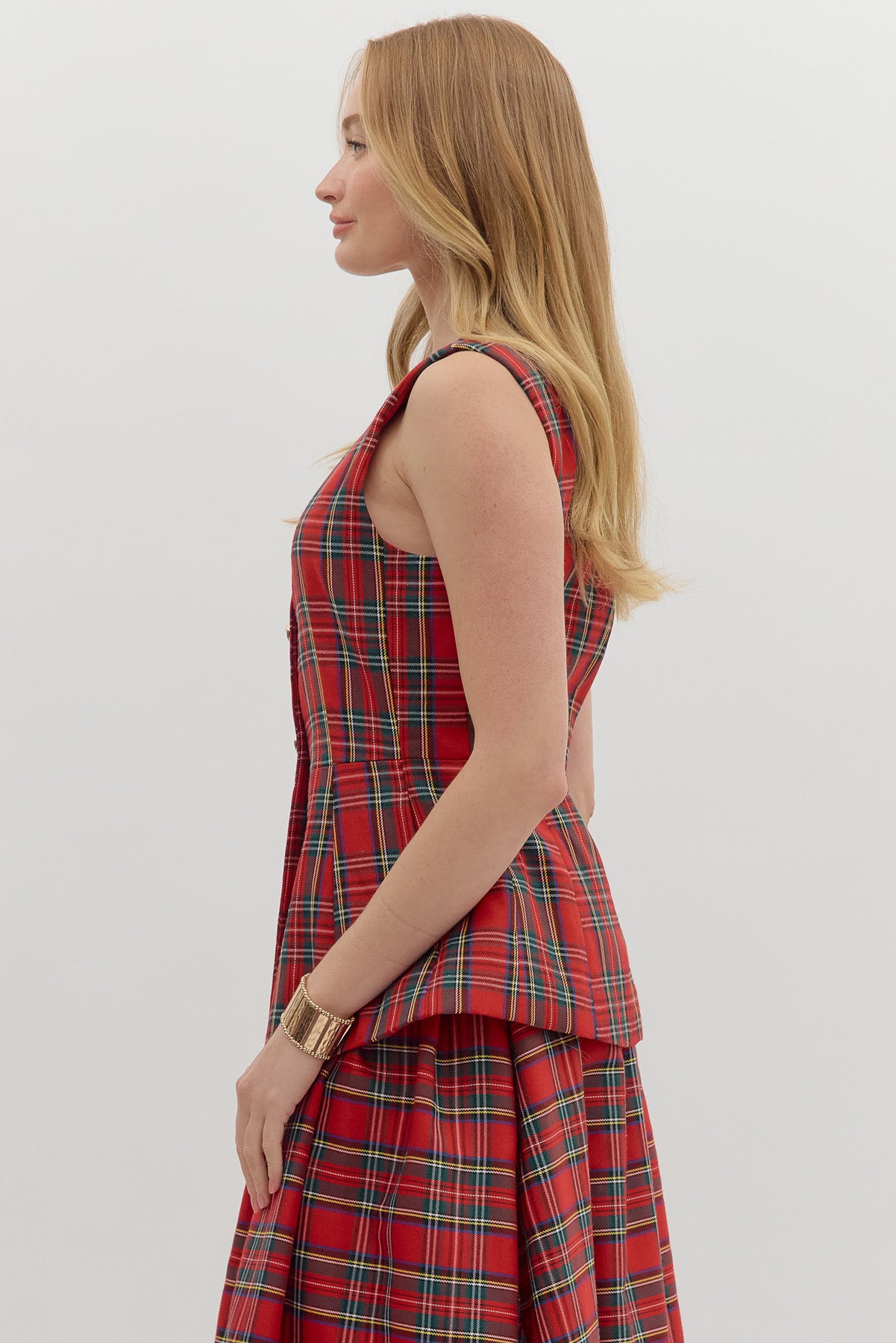 Red Plaid Christmas Vest image 3