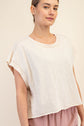 Oversized Cotton Slub Open Back Short Sleeve Top image 11