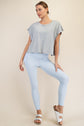 LT.GREY COTTON SLUB OPEN BACK TOP image 0