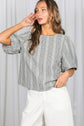 Bow V Back Plaid Blouse Top