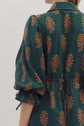 H Green Floral Puff Sleeve Mini Dress image 5
