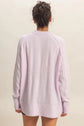 Lilac Gray Cable Knit Long Sleeve Sweater image 3