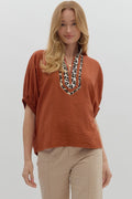 Rust Leopard Dolman Top image 0