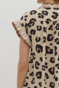 Leopard Ruffle Top with Multicolor Neck image 6