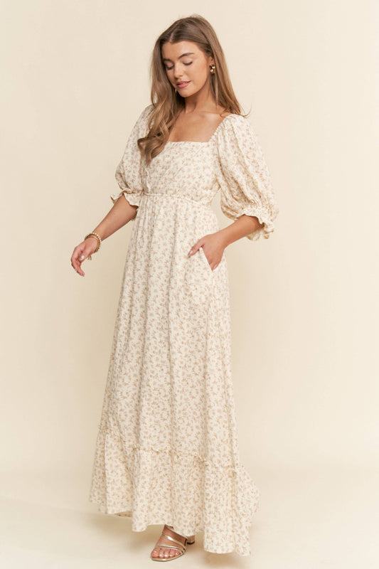FLORAL PRINT MAXI DRESS