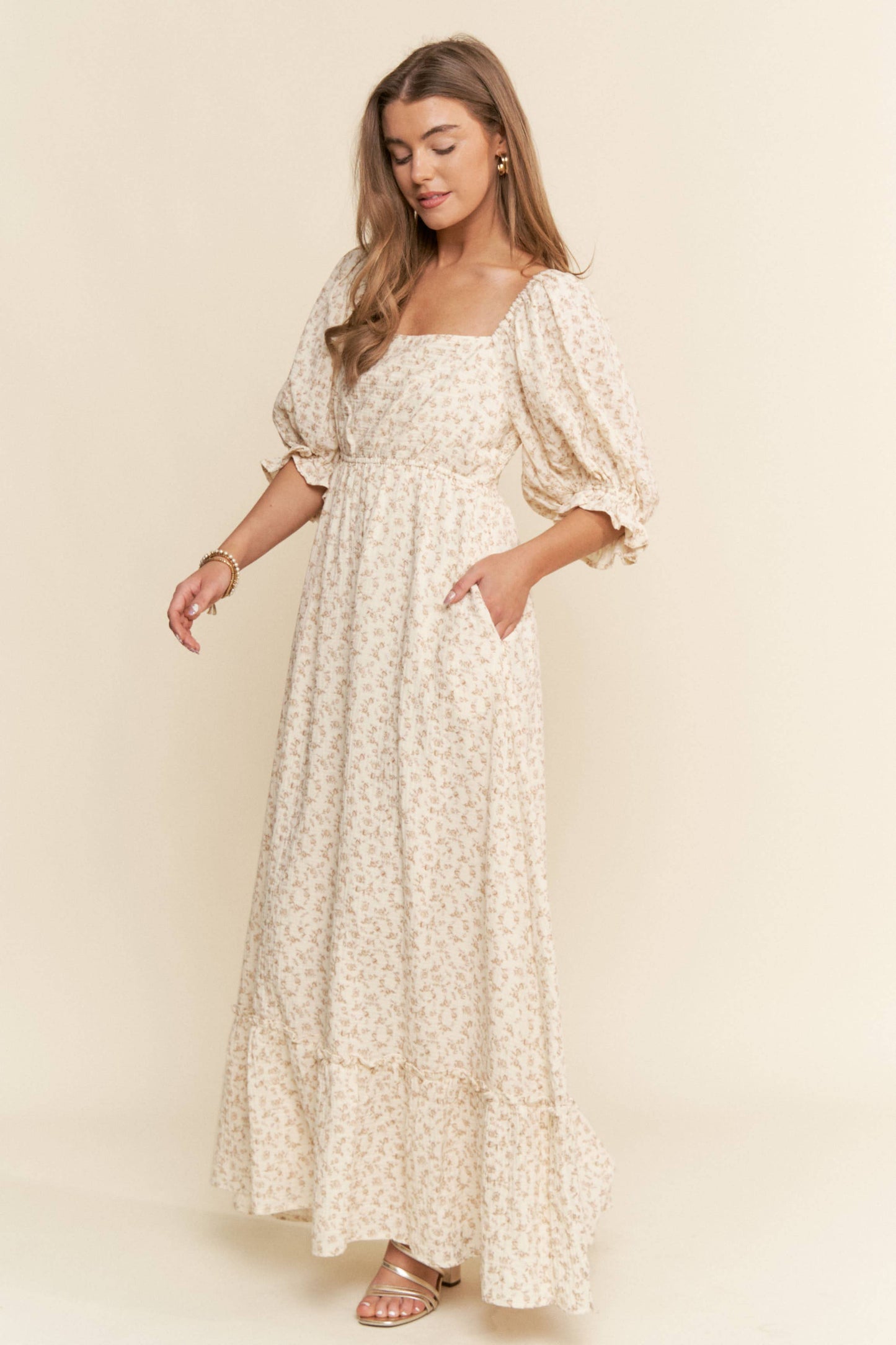 FLORAL PRINT MAXI DRESS