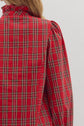 RED PLAID MOCK NECK LONG SLEEVE TOP image 4