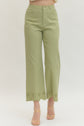 Scallop Eyelet Hem Ankle-Length Pant