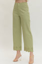 Scallop Eyelet Hem Ankle-Length Pant