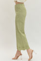 Scallop Eyelet Hem Ankle-Length Pant