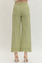 Scallop Eyelet Hem Ankle-Length Pant