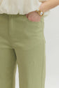 Scallop Eyelet Hem Ankle-Length Pant