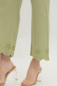Scallop Eyelet Hem Ankle-Length Pant
