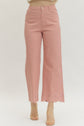 Scallop Eyelet Hem Ankle-Length Pant