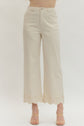 Scallop Eyelet Hem Ankle-Length Pant