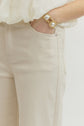 Scallop Eyelet Hem Ankle-Length Pant