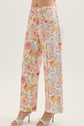 Botanical print wide leg pant