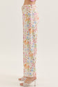 Botanical print wide leg pant