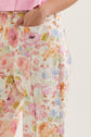 Botanical print wide leg pant