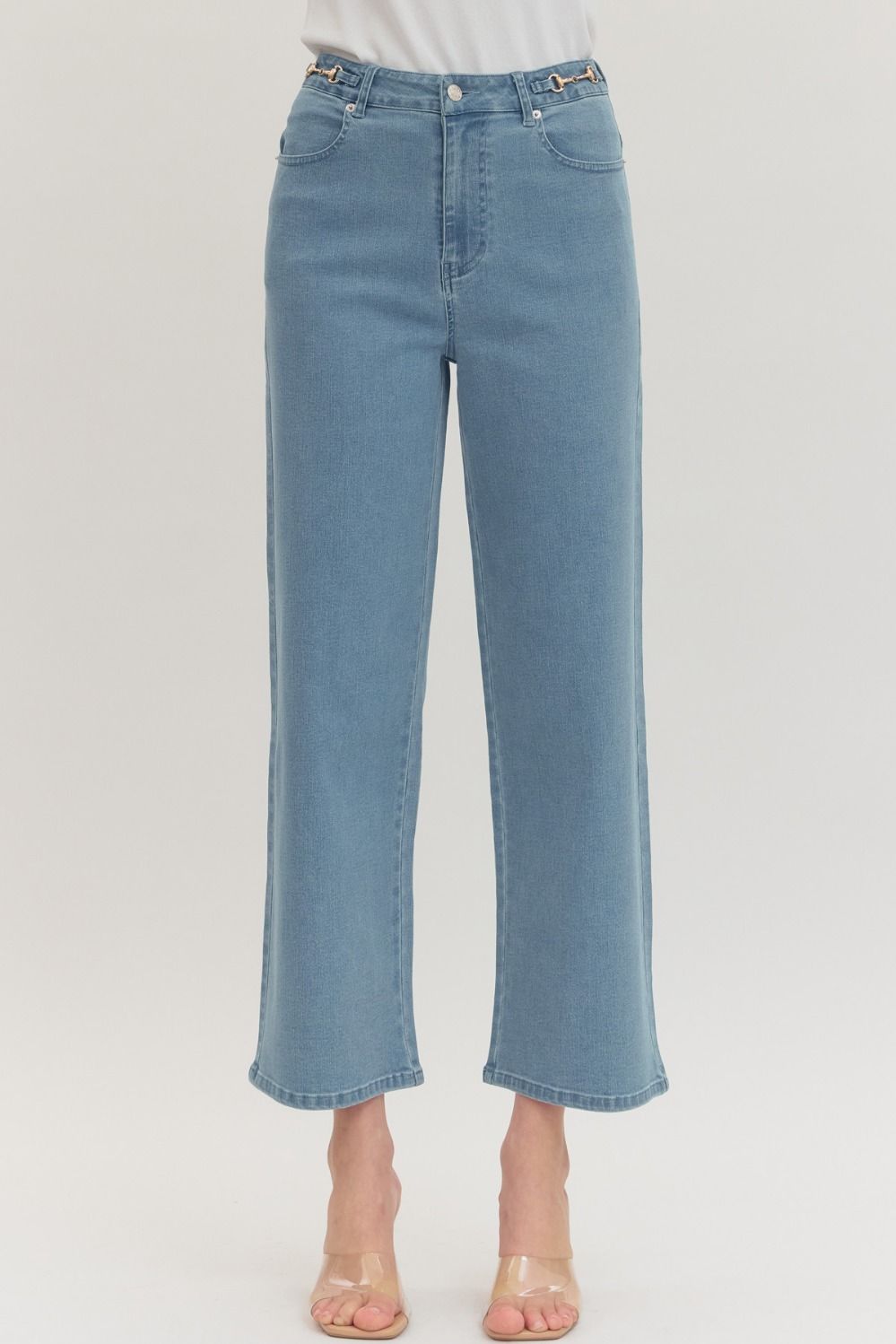 Straight Leg Pant Featuring Horsebit Detail