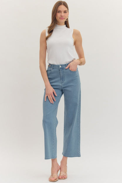 Straight Leg Pant Featuring Horsebit Detail
