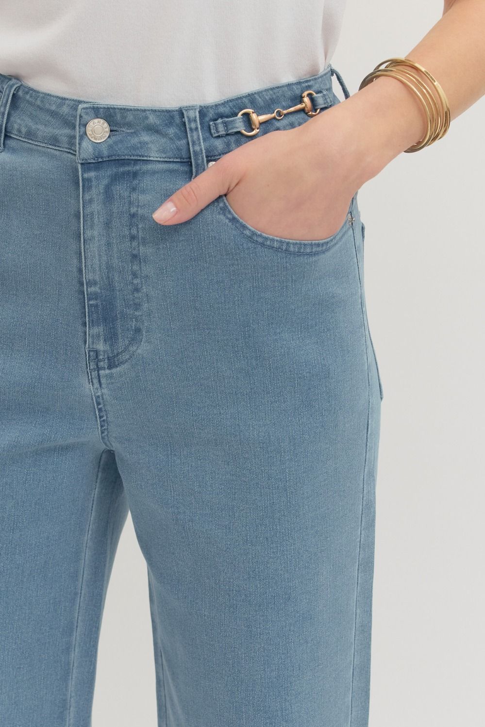 Straight Leg Pant Featuring Horsebit Detail