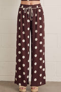 Brown Polka Dot Wide Leg Pant