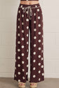 Brown Polka Dot Wide Leg Pant