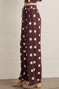 Brown Polka Dot Wide Leg Pant