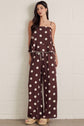 Brown Polka Dot Wide Leg Pant