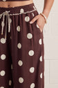 Brown Polka Dot Wide Leg Pant