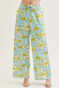Floral Strapless Top with Floral Wide Leg Pants