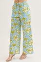Floral Strapless Top with Floral Wide Leg Pants