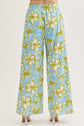 Floral Strapless Top with Floral Wide Leg Pants