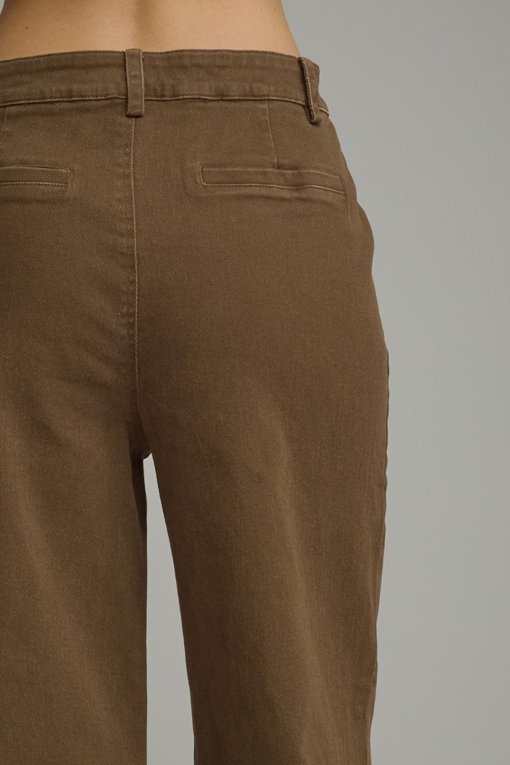 Solid Wide Leg Pant Featuring Horsebit Hardware
