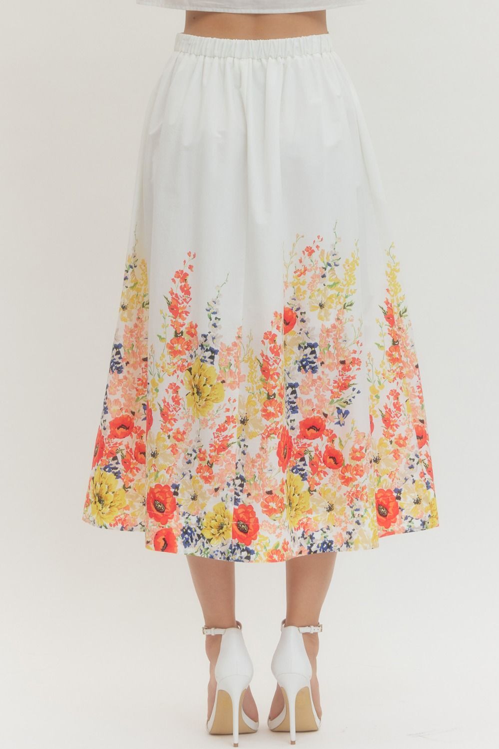 Floral Print Top & Midi Skirt